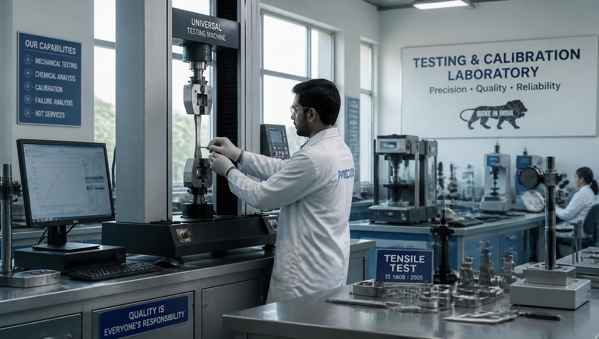 Testing laboratory with precision instruments
